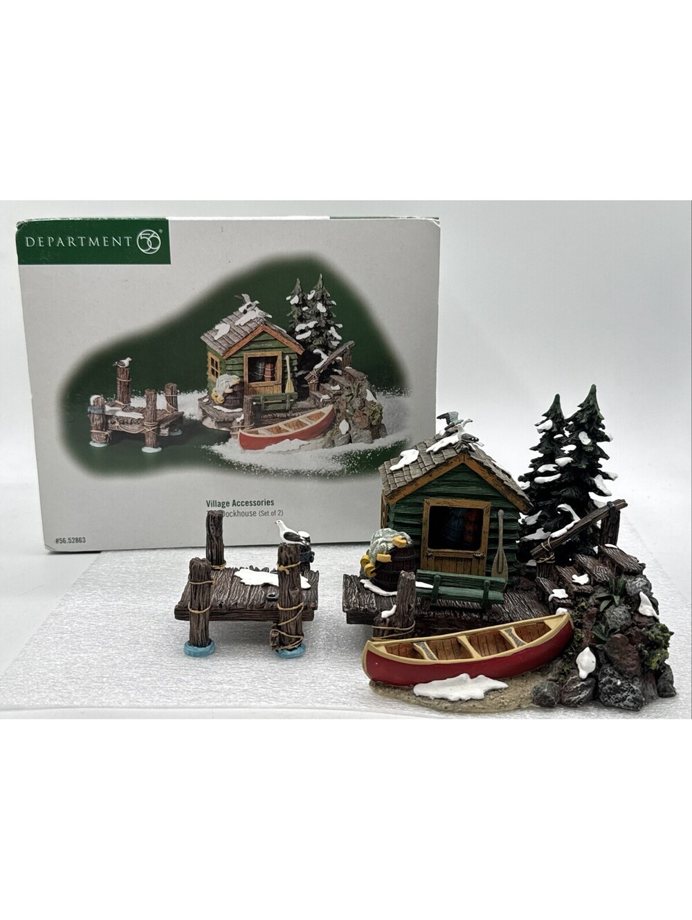 Department 56 Village Accessories The Dockhouse Set of 2 #52863 Retired 2000